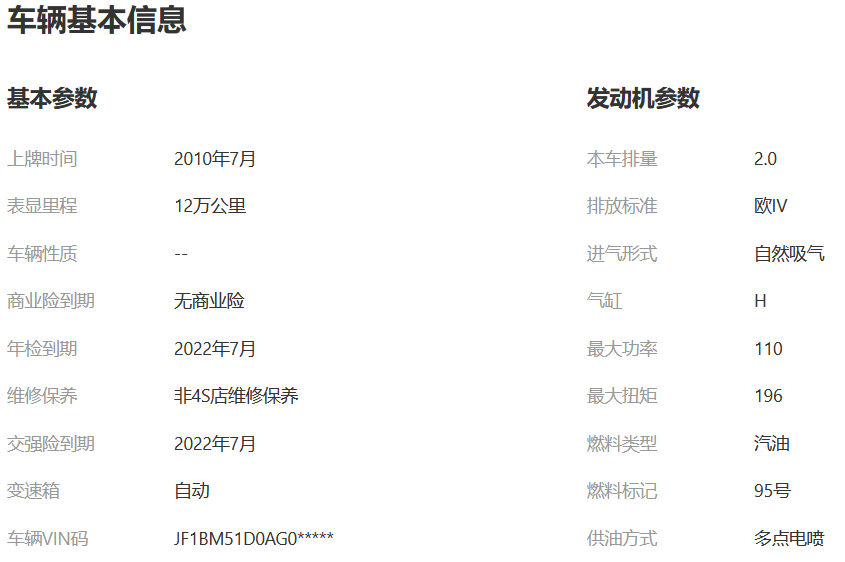 斯巴鲁 力狮 2010款 2.0i豪华版(图2)